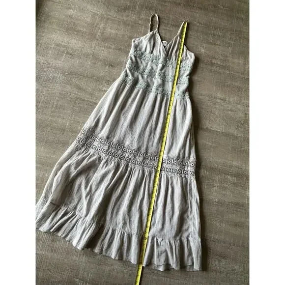 Romeo + Juliet Couture Maxi Dress Womens M Taupe Boho Gauze Crochet Beach NWT - Picture 11 of 13